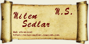 Milen Sedlar vizit kartica